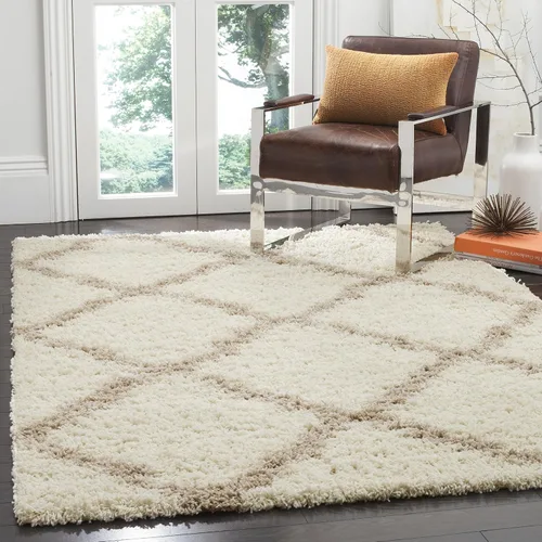 Miniatura 53 de Safavieh - Dallas Shag Collection SGD257A - Alfombra de área con diseño de enrejado de 10 x 14 pies