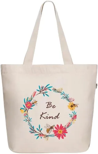 Miniatura 61 de Ecoright Bolsa de lona estética para mujer, bolsa grande con cremallera y bolsillo, bolsa de mano para mujer, para yoga, trabajo, playa
