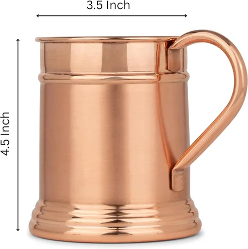 Miniatura 7 de Taza grande de cobre Moscow Mule de 18 onzas, taza de cobre 100% puro hecha a mano sólida – por dentro y por fuera Mantiene las bebidas súper
