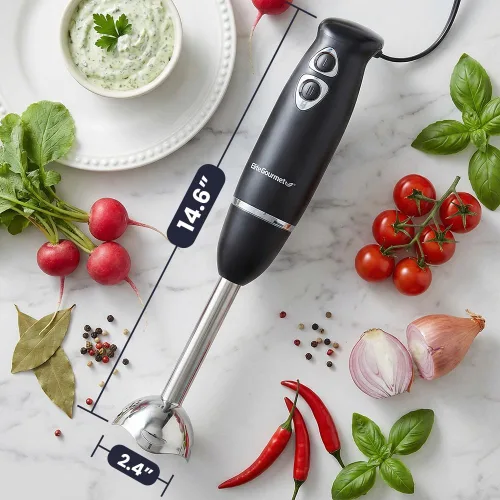 Miniatura 7 de Elite Gourmet EHB1015 - Batidora de mano de inmersión 500 vatios, 2 velocidades de mezclado con cuchillas de acero inoxidable, varilla desmontable