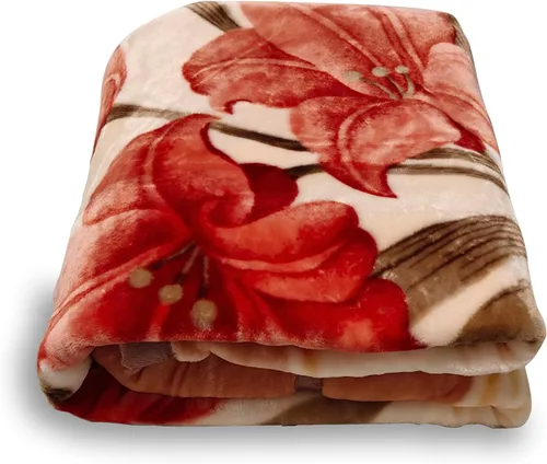 Miniatura 22 de Manta de visón coreano de 55"×75", sedosa, suave y cálida - Manta de cama Raschel reversible de 2 capas para cama individual. (150x200cm-2.5kg).