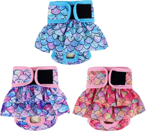 Miniatura 6 de Langsprit Pañales lavables para perras (paquete de 3) – Pañales reutilizables para perras – Pañales para perras altamente absorbentes para perros