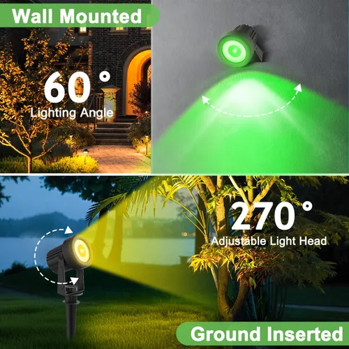 Miniatura 6 de Focos solares impermeables para exteriores, focos de paisaje RGB, iluminación solar decorativa de Navidad para jardín, patio, camino, césped