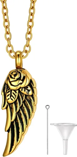 Miniatura 34 de Richsteel Collares de urna para cenizas para mujeres y hombres, collar con colgante de cremación para cenizas, joyería conmemorativa de acero