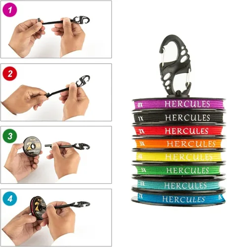 Miniatura 3 de HERCULES Tippet de pesca con mosca, paquete de 3 con soporte para volquetas, 55 yardas