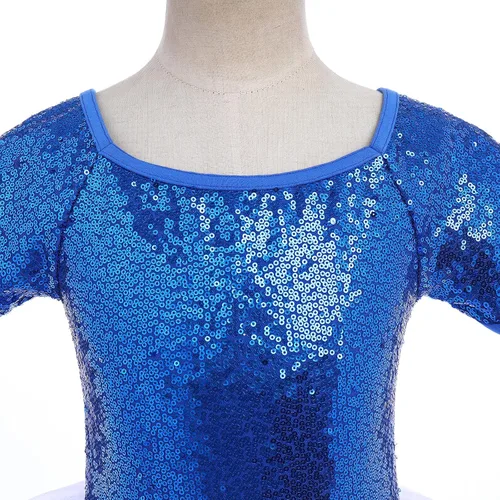 Miniatura 7 de AFAVOM Vestido de ballet de lentejuelas para niñas pequeñas, tutú con falda de tutú de flores con purpurina, leotardo de bailarina, ropa de baile
