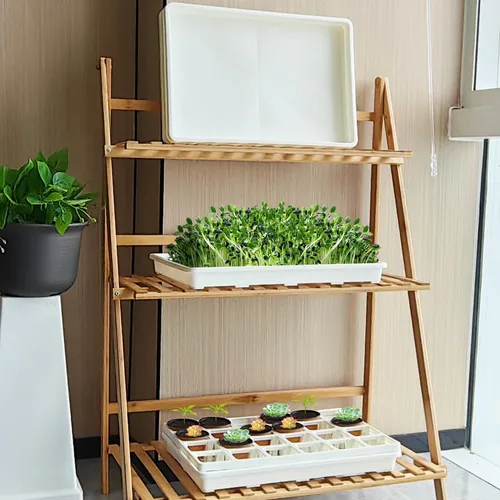 Miniatura 7 de RooTrimmer Paquete de 5 Bandejas para Vivero, Bandeja para Plantas con Capacidad de Transporte y Soporte para Macetas de 24 Celdas, Bandeja