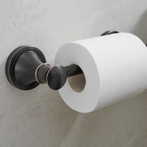 Miniatura 5 de Hoimpro Soporte de Papel Higiénico Montado en Pared Resistente a la Oxidación Accesorios de Baño para Rollo de Papel, Acabado de Bronce Aceitado