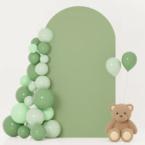 Miniatura 11 de FOTSHARER Cubierta para arco de boda, cubierta de arco de globo beige de 2.6 x 6 pies, cubiertas de fondo de arco de arco de elastano boho Chiara