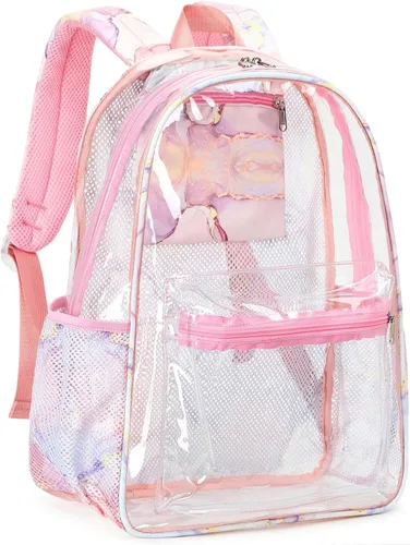 Miniatura 150 de CAMTOP Mochila transparente resistente y transparente para estudiantes, escuela, trabajo, festival, viajes, deportes, Beige, Mediana, Camtop Mochila