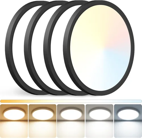 Miniatura 26 de Peasur - Lámpara de techo led de 18 cm, montaje empotrado ajustable, 3000 K/3500 K/4000 K/5000 K/6500 K, 1500 LM, 15 W, lámpara redonda blanca Blanco