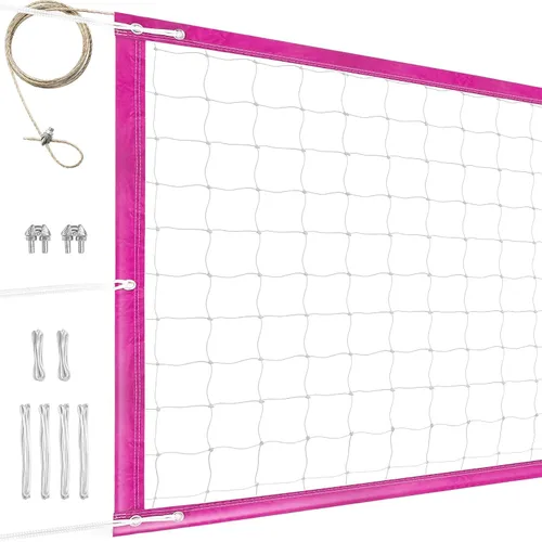 Miniatura 11 de Red profesional de voleibol para exteriores de servicio pesado, mejorada para todo clima, cable de acero inoxidable extendido, bordes extra gruesos