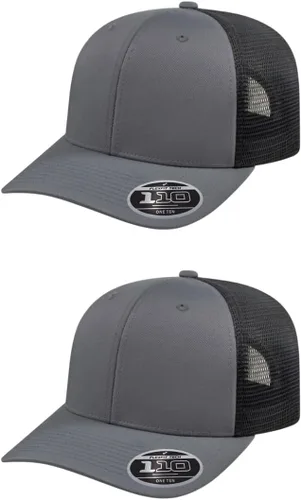 Miniatura 126 de Cap America i8502 Flexfit 110 Premium - Gorra de camionero de perfil medio con 6 paneles de malla trasera con protección UV y cierre ajustable Azul