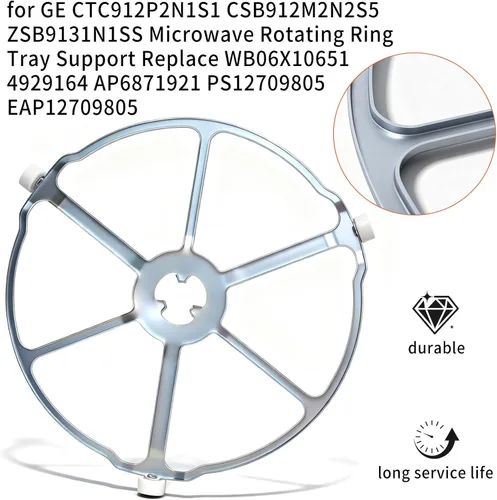 Miniatura 4 de Anillo giratorio para microondas GE WB02X32600 WB06X10651 Compatible con JT3800SH8SS ZSB9131N1SS ZSC1001KSS01 Soporte de bandeja giratoria de vidrio