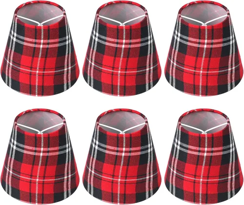 Miniatura 9 de Ruiever Paquete de 6 pantallas pequeñas con clip para bombilla, pantalla de lámpara de tela, parte inferior 5.9'' x parte superior 3.54'' x altura