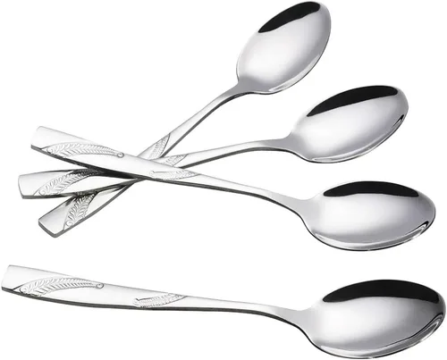 Miniatura 7 de Bringer Juego de 12 cucharas de postre, acero inoxidable, 6.6 pulgadas