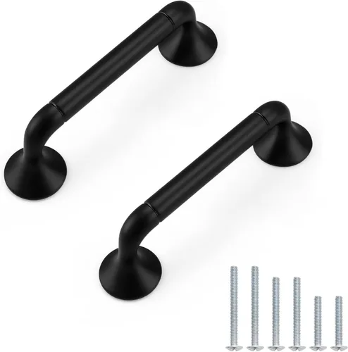 Miniatura 9 de Paquete de 5 manijas de gabinete de cocina doradas de 3 pulgadas/2.992 in, aleación de zinc maciza, tiradores de gabinete de latón para arco y arco