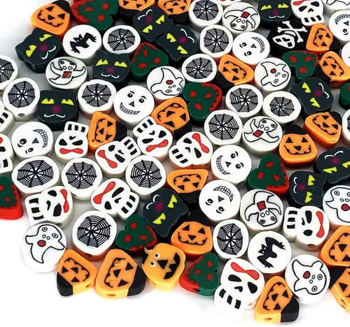 Miniatura 3 de 100 piezas de cuentas de arcilla polimérica Heishi espaciadoras mixtas, suministros para hacer pulseras, pendientes, collares de bricolaje