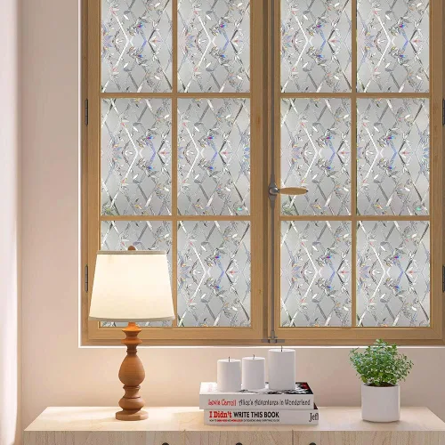 Miniatura 6 de Película de privacidad para ventana, película 3D de vitrales, calcomanías decorativas de vinilo para ventana, película de adherencia estática,