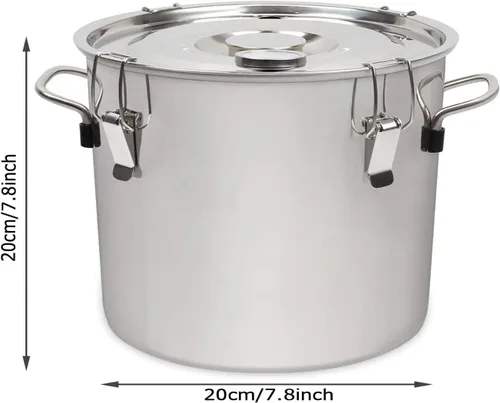 Miniatura 5 de Destilador de acero inoxidable con condensador de tubo de cobre, kit de preparación casera con termómetro, para bricolaje, 6 l/1.5 galones