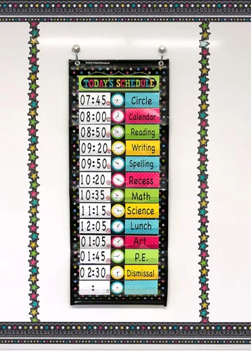 Miniatura 3 de Teacher Created Resources TCR20752 - Tabla organizadora de 14 bolsillos para horario diario y actividades, nailon/vinilo, negro