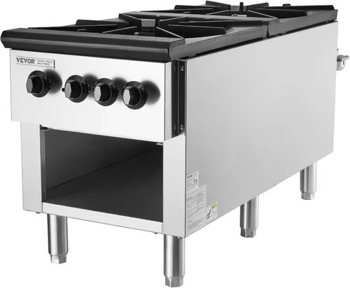 Miniatura 12 de VEVOR Estufa de Gas Comercial con 2 Quemadores, Estufa de Cocina de Encimera de Propano y Gas Natural, Placa Caliente de Gas de Acero Inoxidable