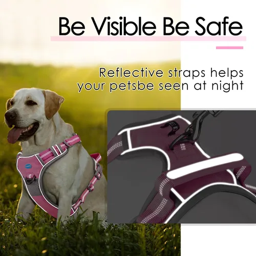 Miniatura 8 de ThinkPet Arnés deportivo transpirable, antitirones para perro, con asa, arnés reflectante y ajustable para perros medianos o grandes, clip trasero