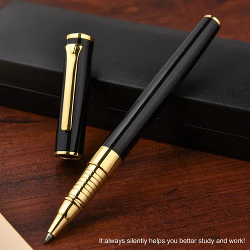 Miniatura 2 de YIVONKA Bolígrafo de lujo, línea de recambio negra, ancho de 0.02 pulgadas, el mejor regalo de bolígrafo de oficina para hombres y mujeres, Negro