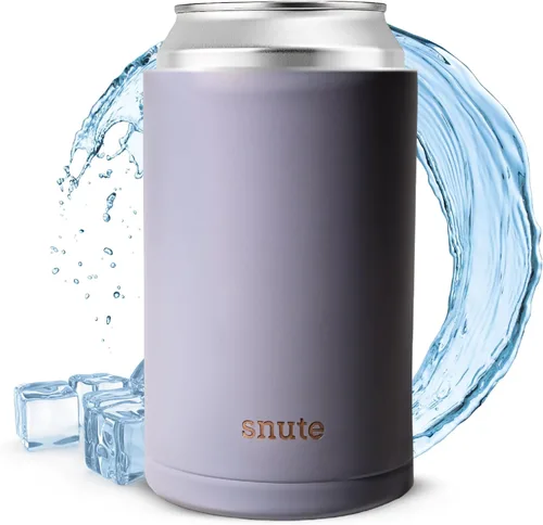 Miniatura 23 de Enfriador de latas para cerveza, refrescos, agua con gas, acero inoxidable aislado al vacío para latas de 12 onzas (rosa, delgado)