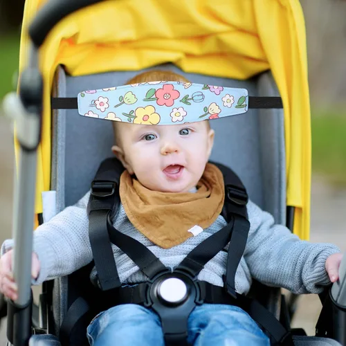 Miniatura 6 de Hestya 2 correas para la cabeza de asiento de automóvil para bebé, soporte para la cabeza de asiento de automóvil para niños, banda para Flor