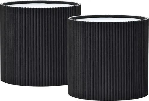 KETTE - Pantallas de lámpara de tela plisada con clip para lámpara de mesa, araña, pared, juego de 2, tambor pequeño, 5.4"×5.4"×H5.2", tela TC,