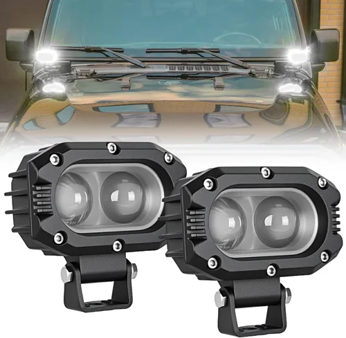 Miniatura 24 de Nilight Disparador lateral LED amarillo 2 unidades 6.5 pulgadas 60W haz de inundación para conducción fuera de carretera niebla barra de luz