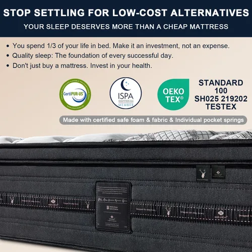 Miniatura 4 de Twin Mattress 12 inch, Hybrid Twin Size Mattress in a Box, Individually Wrapped Coils & Gel Memory Foam for Back Support, Pressure Relief & Motion
