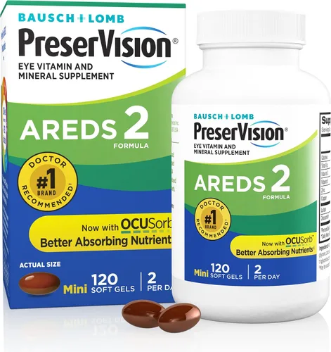PreserVision AREDS 2 - Suplemento vitamínico y mineral para los ojos, contiene luteína, vitamina C, zeaxantina, zinc y vitamina E, 120 cápsulas