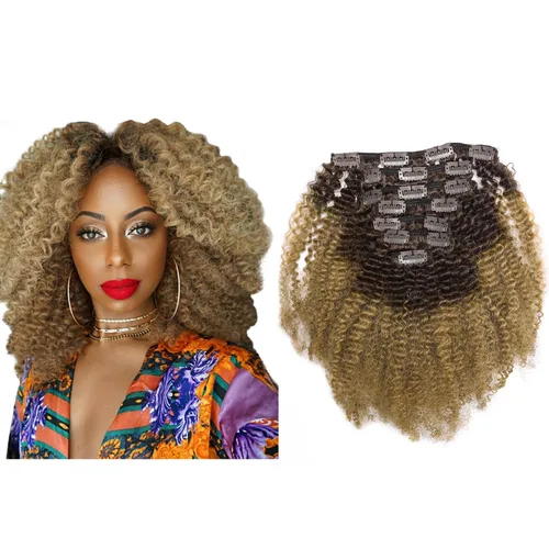 Miniatura 16 de Extensiones de cabello rizado con horquillas, cabello humano virgen Remy, extensiones de pelo rizado brasileño 4B 4C, grado 8A, gruesos