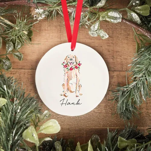 Adorno personalizado para perro, adorno de Navidad personalizado Golden Retriever, regalos personalizados para amantes de las mascotas, regalos para