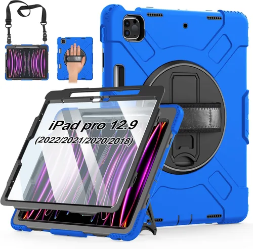 Miniatura 11 de Funda para iPad Pro de 12.9 2022/2021/2020/2018: Funda para iPad Pro 12.9 6ª/5ª/4ª/3ª generación con protector de pantalla, soporte para lápices