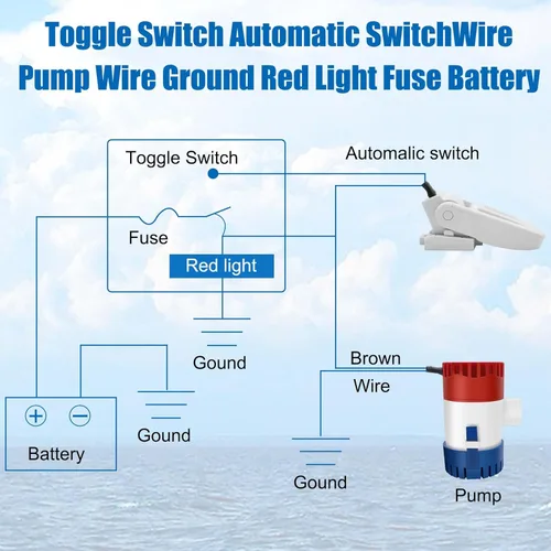 Miniatura 7 de Bomba de sentina de 1100 GPH de 12 V, bomba de sentina sumergible para barcos y aplicaciones marinas de 1-1/8 pulgadas de salida para barcos