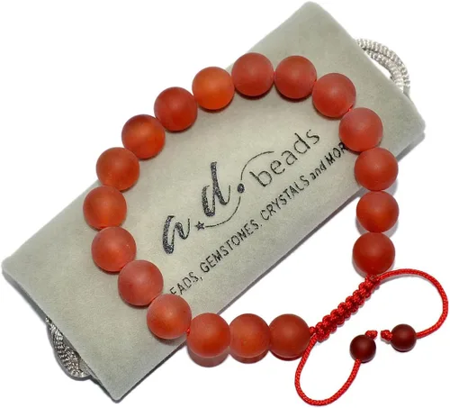 Miniatura 2 de AD Beads - Pulseras de gemas naturales de 0.39 pulgadas, cristales de sanación, macramé ajustable de 7 a 9 pulgadas