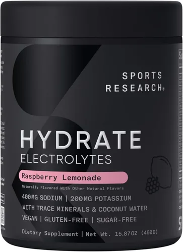 Miniatura 8 de Sports Research® Hydrate Polvo de Electrolitos - Sin Azúcar y con Sabor Natural con Vitaminas, Minerales y Agua de Coco - Apoya la Hidratación