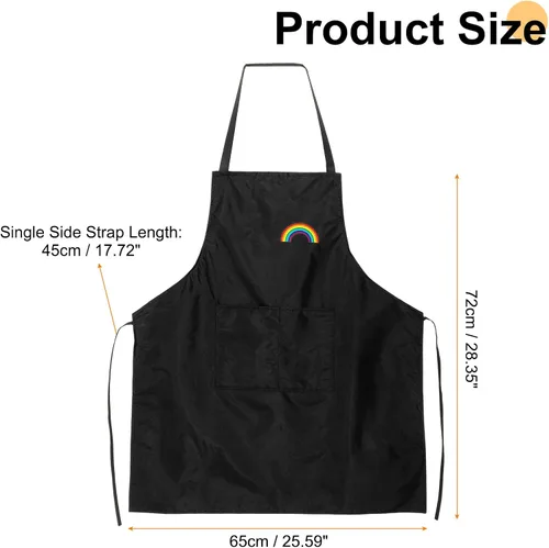Miniatura 2 de HARFINGTON Delantal de cocina unisex para restaurante no ajustable, lavable, con 2 bolsillos