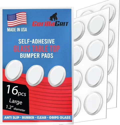 Topes Adhesivos Redondos Transparentes Grandes – Almohadillas de Goma Autoadhesivas Transparentes para Mesa de Vidrio, Muebles, Laptop, Espejos – 16