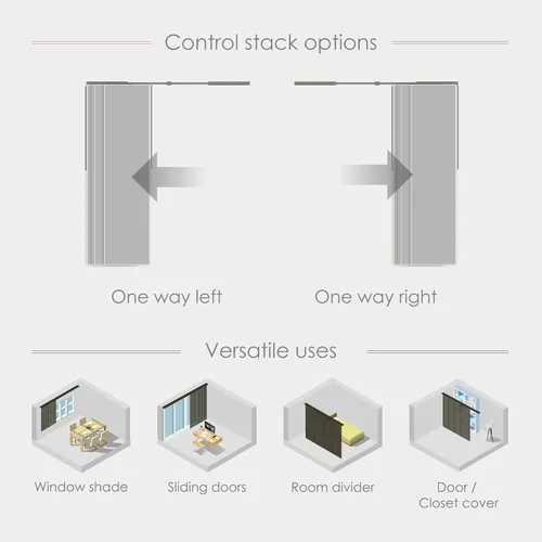 Miniatura 6 de GoDear Design - Persianas ajustables deslizantes para puertas de vidrio, cortinas verticales con panel de riel, puertas de armario, riel extensible