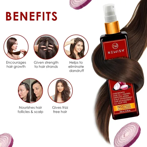 Miniatura 3 de Newish Black Seed Onion Oil for Hair Regrowth and Care, With Castor, Almond, Sunflower, Methi & Jojoba Oils for Shiny Hair (200 ml)