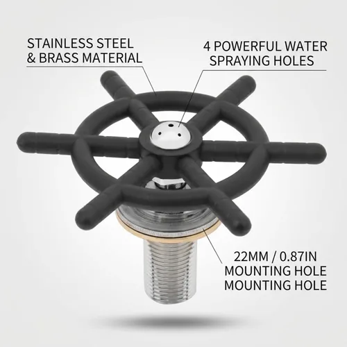 Miniatura 2 de Yosoo Health Gear Piezas de enjuague de vidrio Bar Enjuagador de vidrio Cabeza de grifo Limpiador automático de la lavadora de tazas, Barra de acero