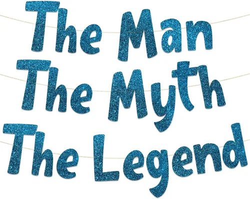 Miniatura 9 de Cartel negro con purpurina de The Man The Myth The Legend, decoraciones de jubilación para hombres y mujeres, suministros y regalos para fiestas