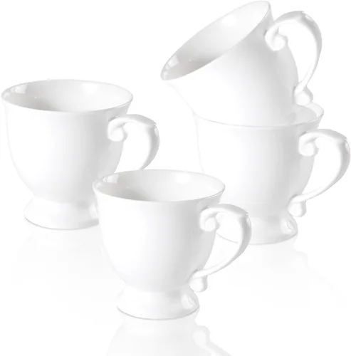 Miniatura 10 de Juego de tazas grandes de sopa con asas, 2,25 onzas, tazas de café de porcelana fina, aptas para microondas y cuencos de avena para café, té
