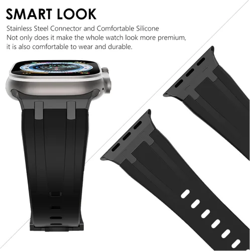 Miniatura 3 de NewWays AP - Correa de lujo para Apple Watch Ultra de 1.929 in 1.811 in 1.772 in 1.732 in 1.654 in 1.614 in 1.575 in 1.496 in para hombres