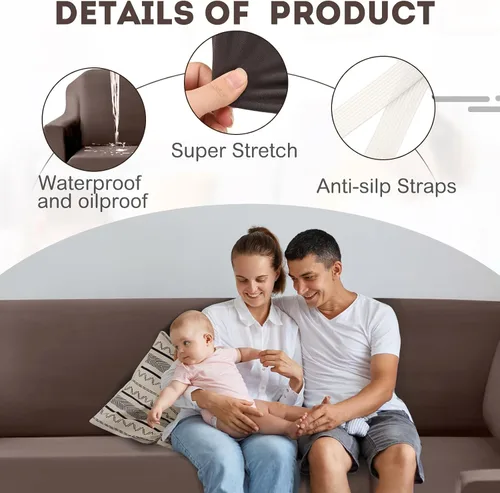 Miniatura 3 de Funda de sofá modular en forma de L, fundas suaves y elásticas, protector de muebles seccionales para mascotas, se adapta bien, antideslizante