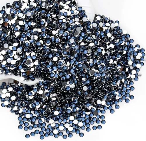 Miniatura 40 de Diamantes de imitación AB verdes a granel, 5000 piezas de diamantes de imitación de fondo plano redondos de gelatina AB sin fijación térmica, gemas